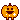 A small pixel art piece portraying a cute cartoon pumpkin with a smiling face, jumping up and down.